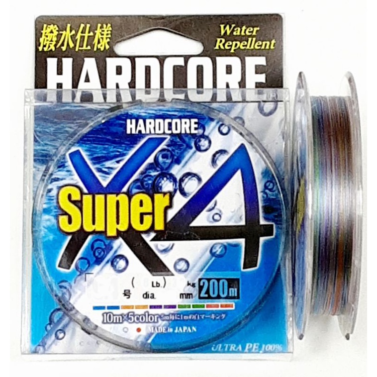 Duel Hardcore Super X4 PE:#0.4 , #0.6 , #1.0 (200m) Color Fishing Braided Fishing  Line Made In Japan