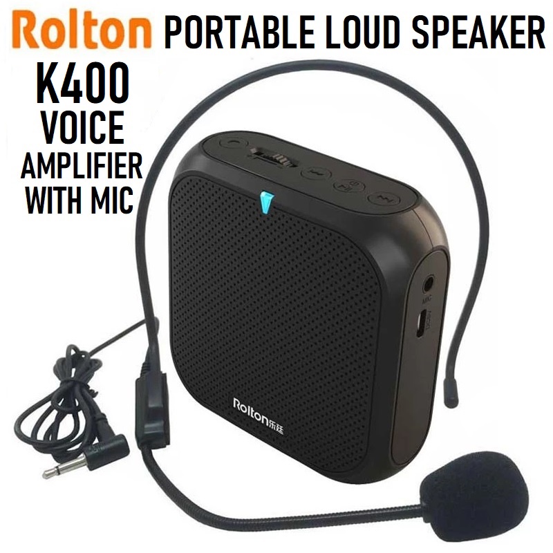 Rolton K400 Loud Speaker Audio Amplifier with Wired Mic | Shopee Singapore