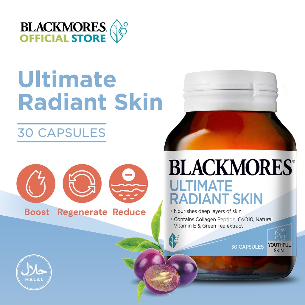 Blackmores Ultimate Radiant Skin 30s - Contains Collagen & Vitamin E- your Beauty Companion (Halal Certified)