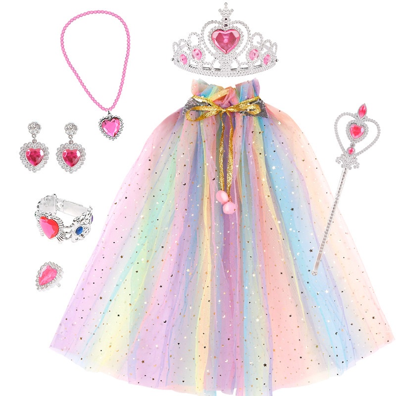 Pink Princess Dress-Up Cape & Accessories Set