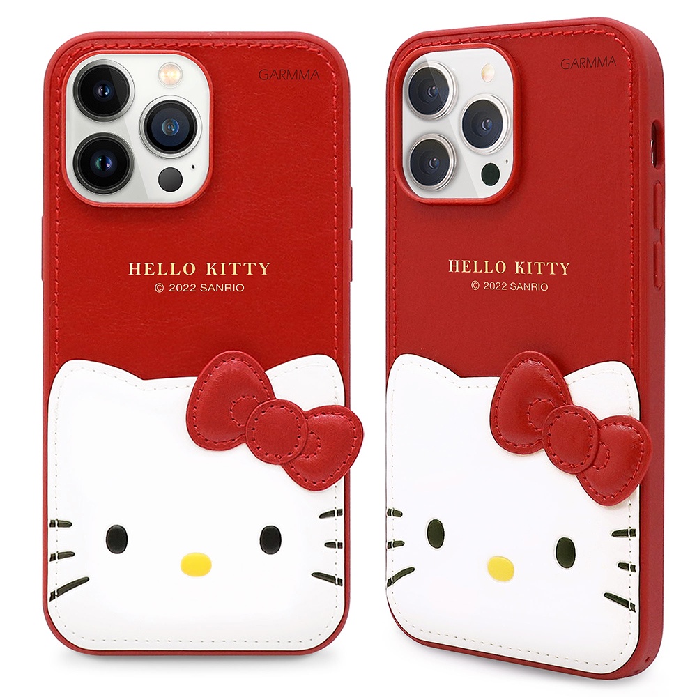 GARMMA Hello Kitty iPhone14 Phone Case 14Pro 14ProMax Card Type Protective Classic Red