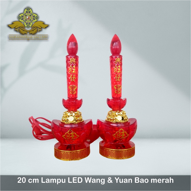 MERAH Wang & Yuan Bao Red LED Altar Prayer Lamp 20cm | Shopee Singapore