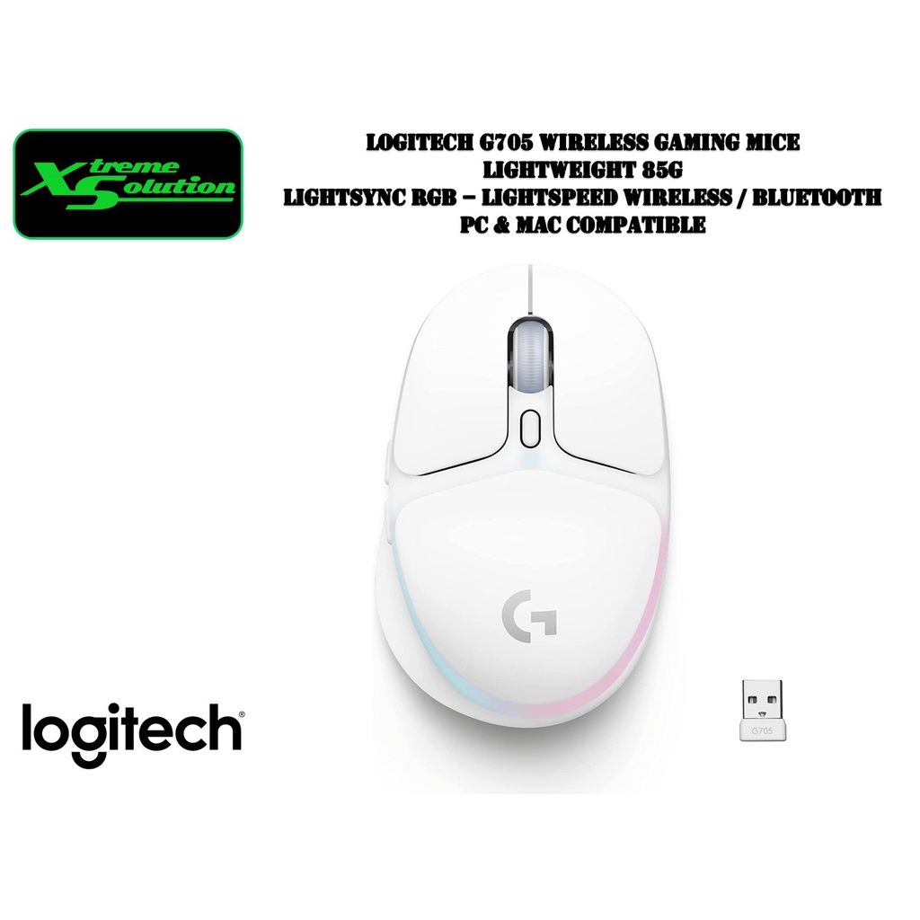 Logitech G705 Wireless - Mouse | | | Lightweight Compatible PC Bluetooth Shopee 2.4Ghz Gaming Mac Singapore RGB / & 85G