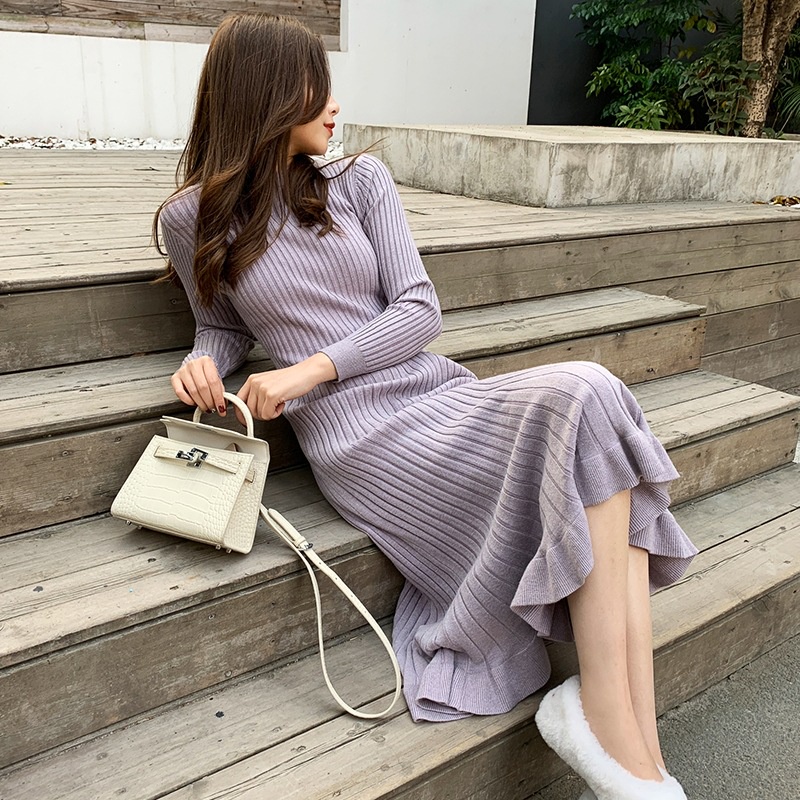 Casual knit clearance dresses with sleeves