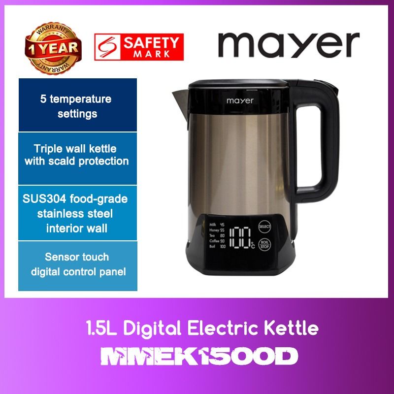 Mayer MMEK1500D Digital Electric Kettle WITH 1 YEAR WARRANTY Shopee