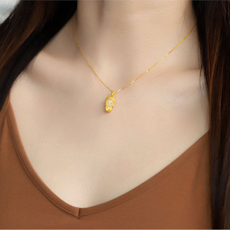 Mini hot sale buddha necklace