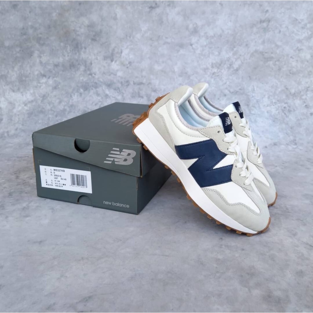 Men's Shoes sneakers new balance  beige navy   Shopee Singapore