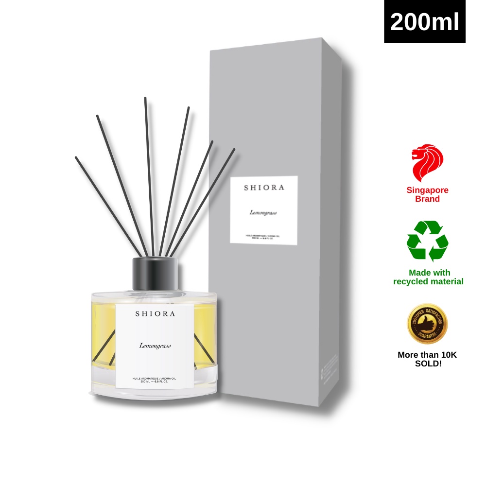 Shiora Lemongrass Reed Diffuser Aromatherapy 50ml100ml200ml Essential Oil Room Perfume 0972
