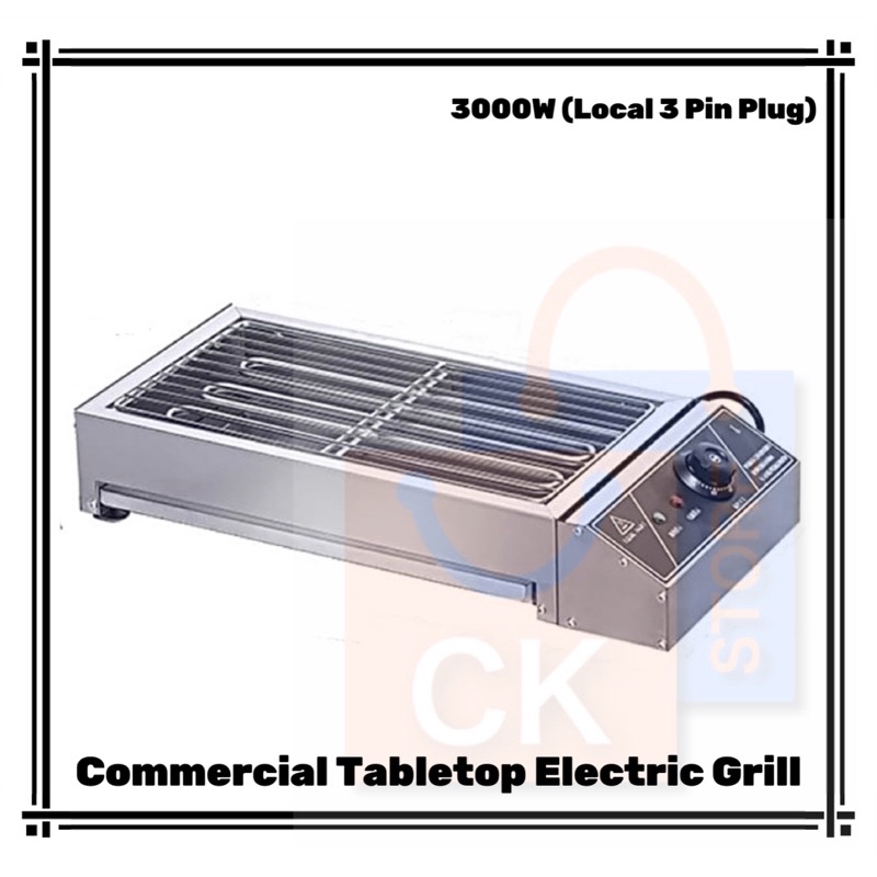 3000W Commercial Tabletop Electric Grill (For BBQ, Satay, Toast, etc