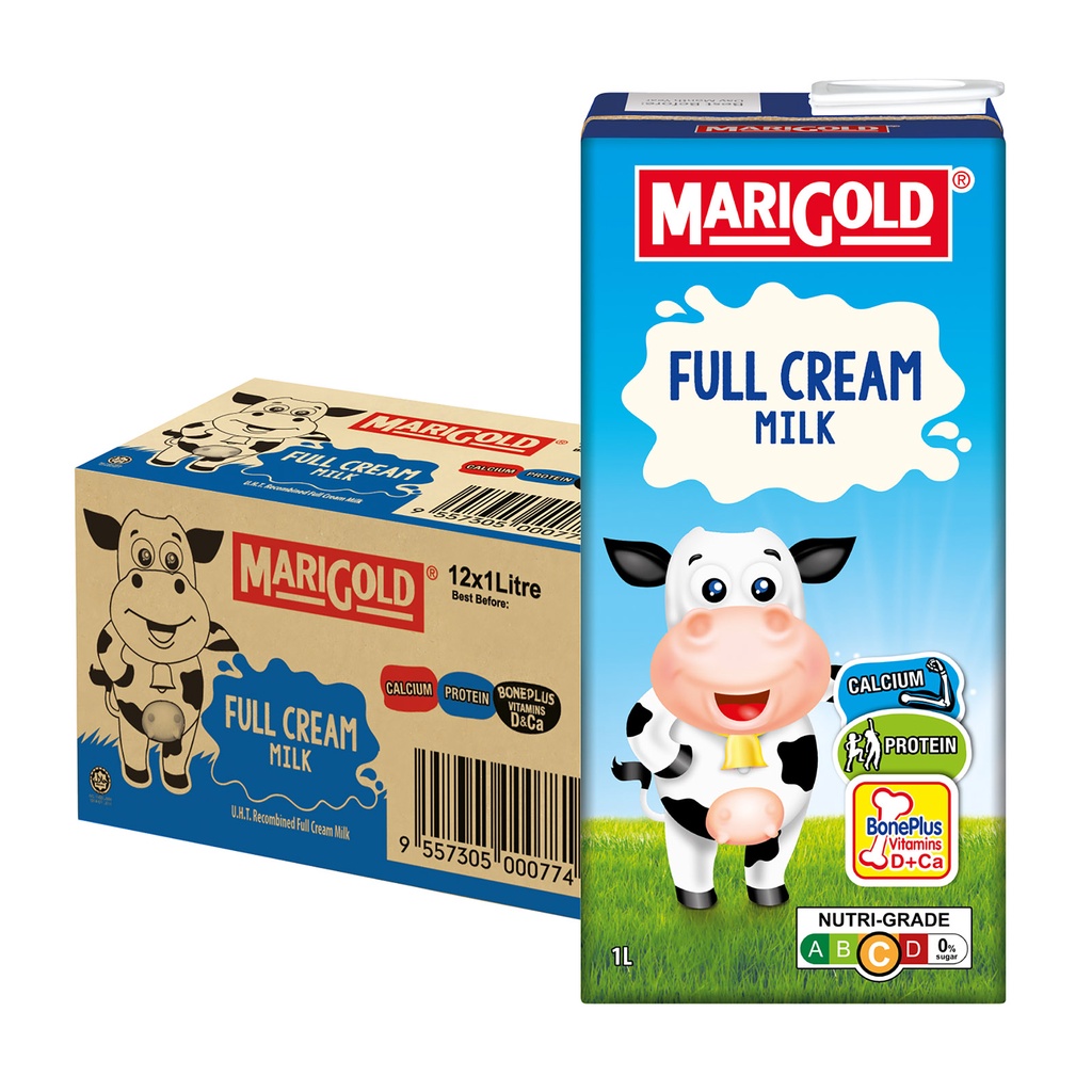 Marigold Uht Full Cream Milk 12 X 1l Halal Shopee Singapore