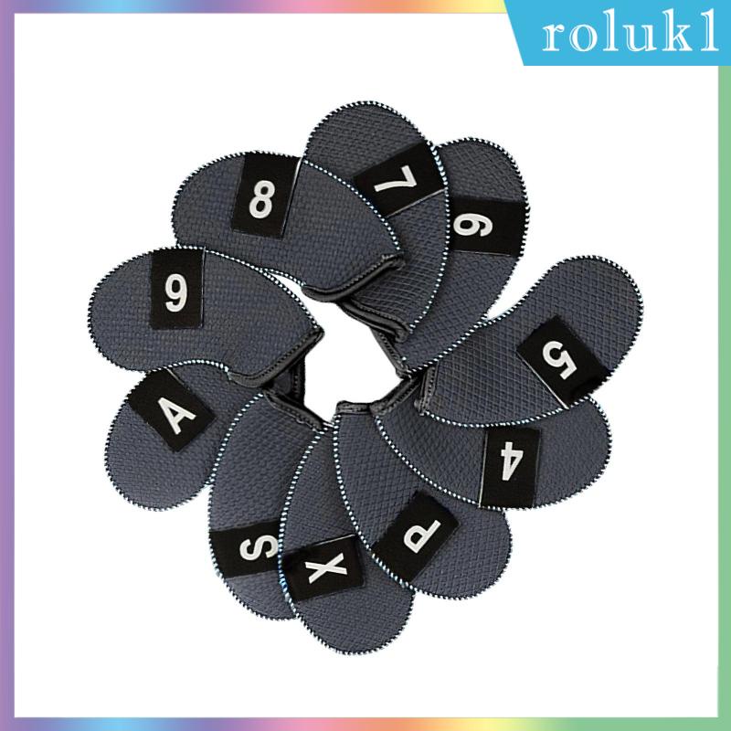 [ROLUK] Golf Club Iron Covers 10 Pack, Deluxe Neoprene Head Cover Set
