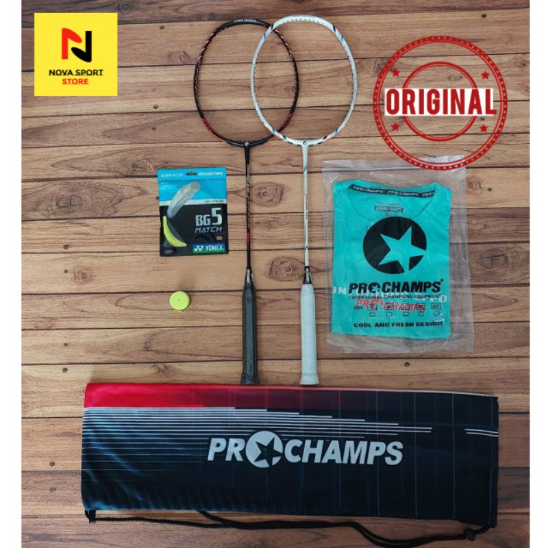 Prochamps BLACK WHITE BADMINTON Racket | Shopee Singapore