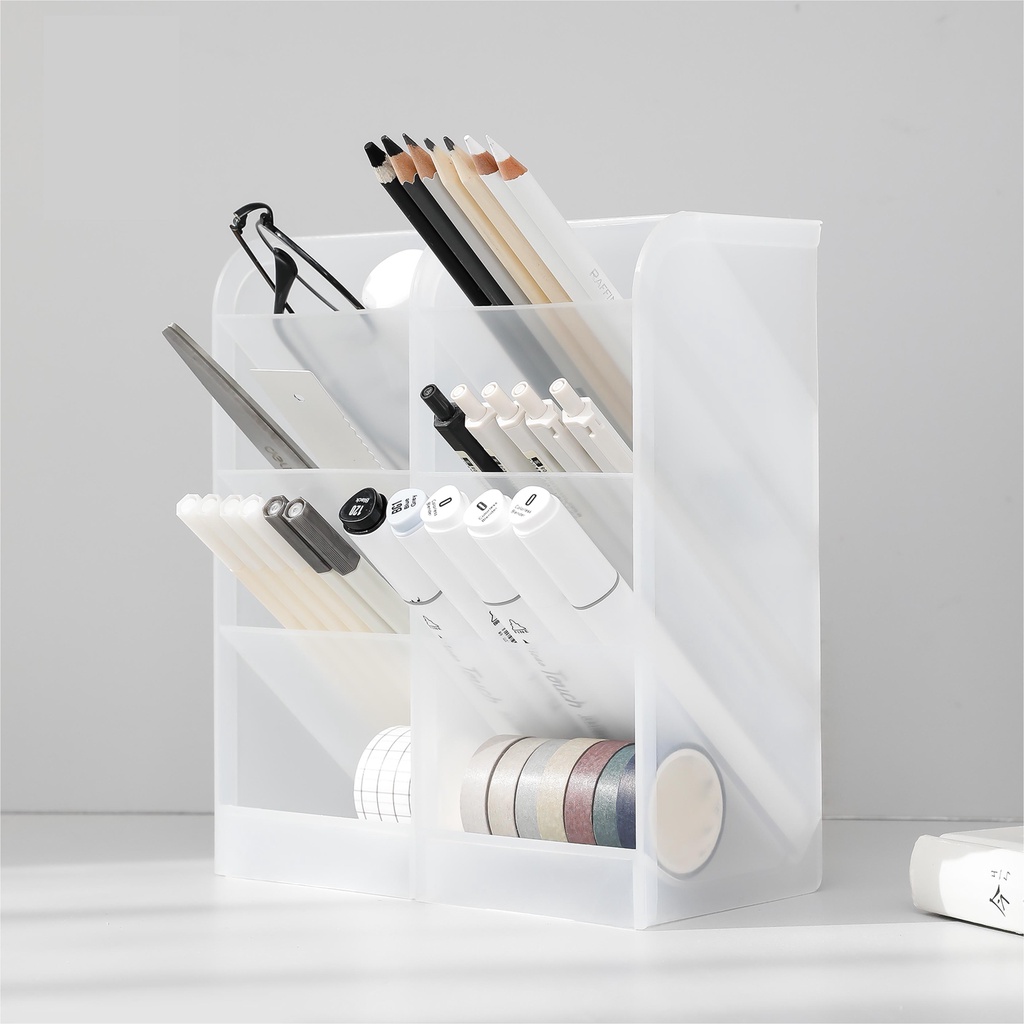 [2 Size] Pencil Holder Pen Holder Brush Storage Rack Desk Organizer ...