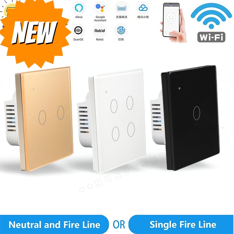 EU/UK WiFi smart wall switch, wireless smart rf433 control light switch
