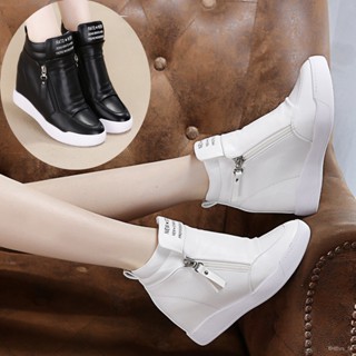 Wedge sneakers with zipper sale