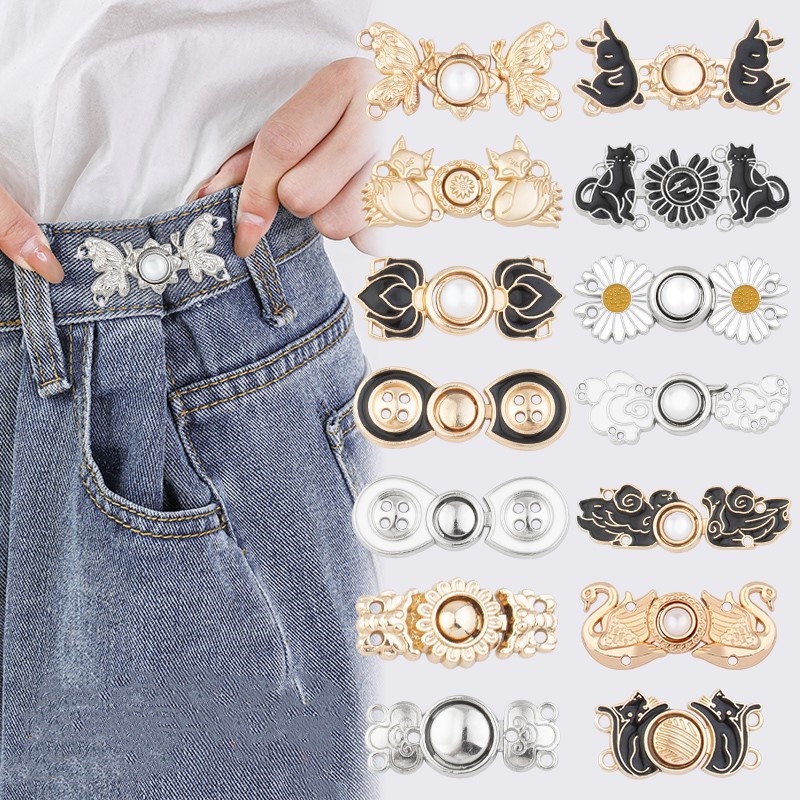 Sewing-free Metal Jeans Button Trendy Retro Adjustable Jeans Waist ...