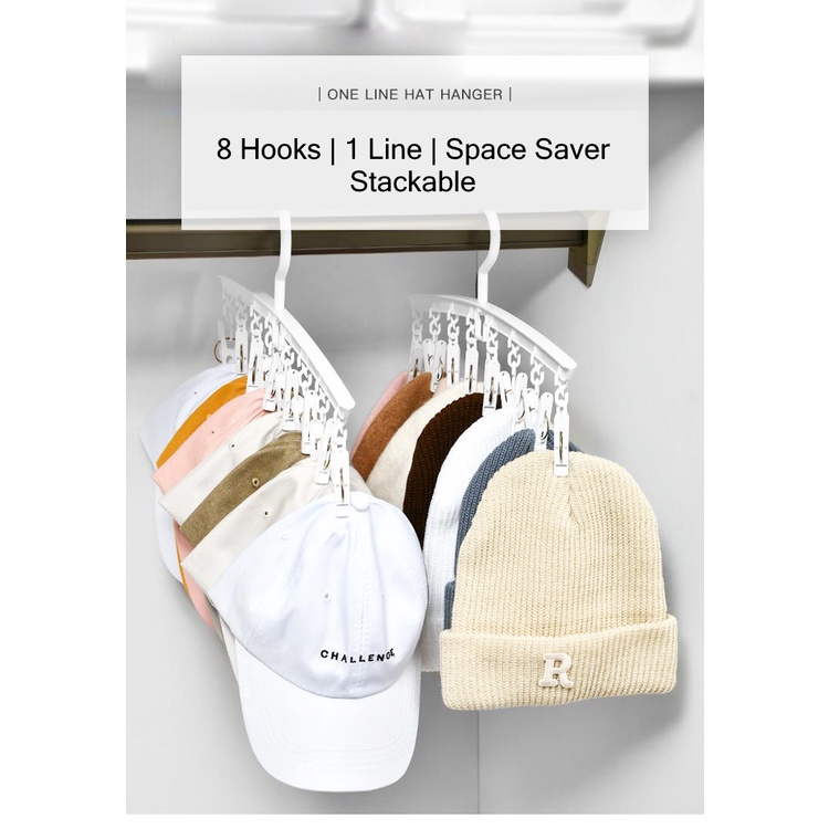 [Local Stock] White Stackable Rotating 8 Cap Hat Hoodie Home Holder ...