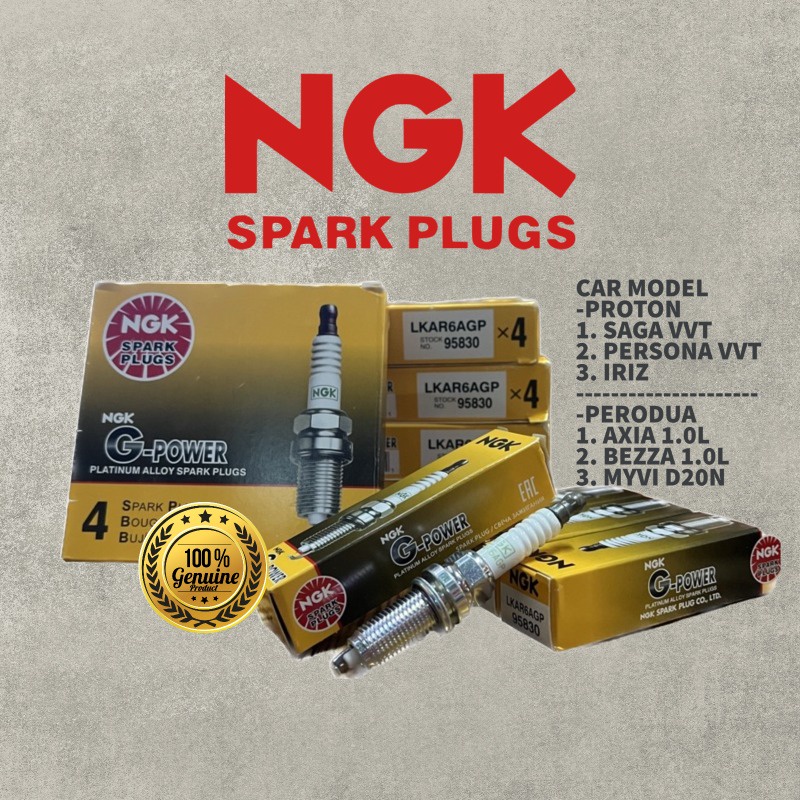 NGK SPARK PLUG LKAR7AGP FOR PROTON A=SAGA VVT / PERSONA VVT / IRIZ