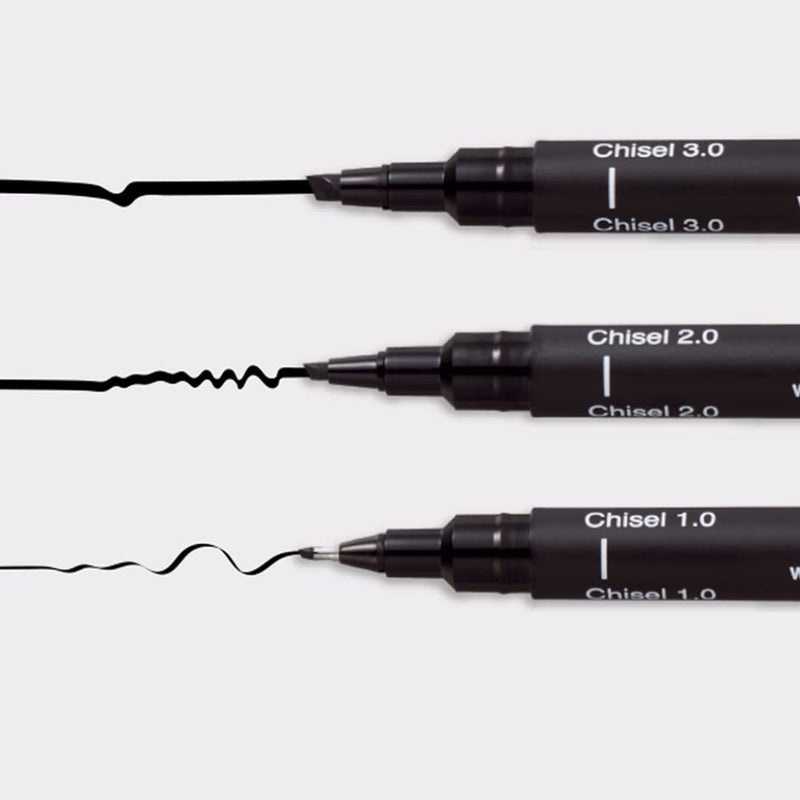 Uni Pin Pen Chisel Tip Calligraphy Pens Handwriting Jawi Tulisan Khat ...