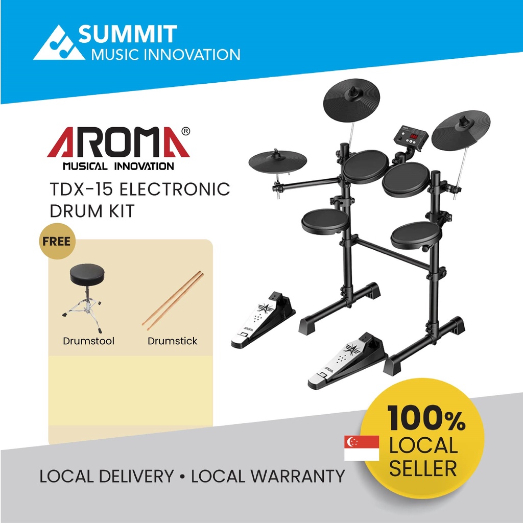 AROMA TDX15 ELECTRONIC DRUM KIT BEGINNER DRUM KIT [7 PIECES DRUM