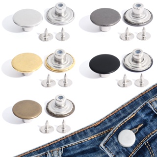 8 Sets of Seamless Instant Buttons, Replaceable Jeans Buttons, 17mm  Detachable Pants Buttons, Decorative Buttons (Style-17)