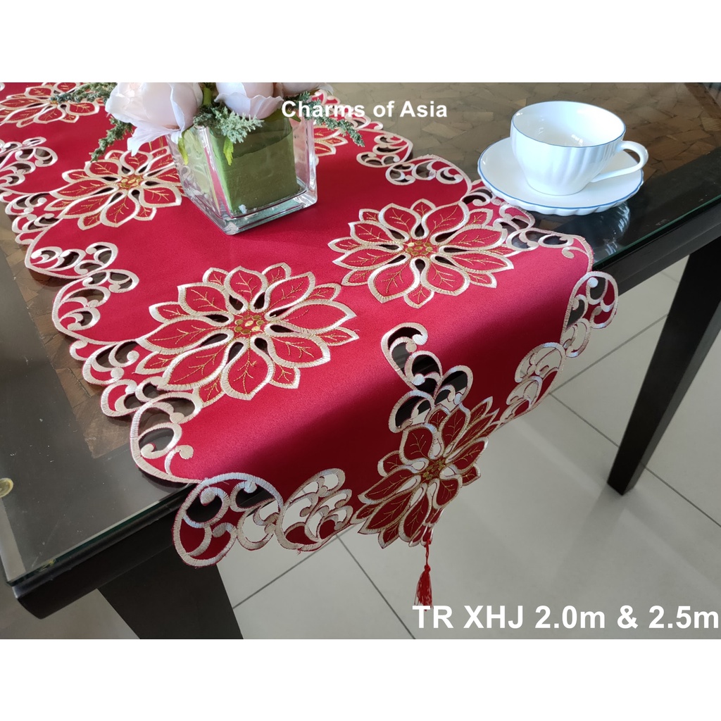 SG seller ready stock) Embroidery table runner table cloth