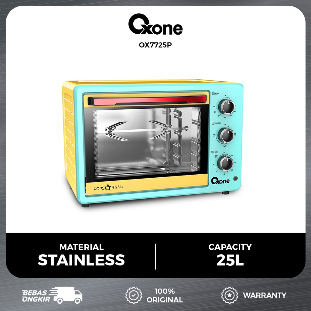 Oxone OX7725P Pop Star Oven Listrik Pemanggang 25 L Multifungsi