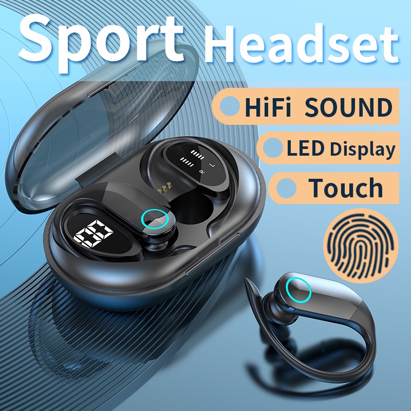 Matei Headset Bluetooth Earphone TWS Wireless Olahraga Earphone LED Earbud 9D Bluetooth G37 Dengan Mic sport bass