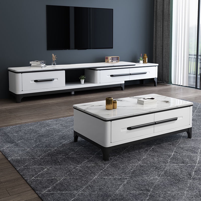Lianyuan Family Nordic Marble Coffee Table TV Combination