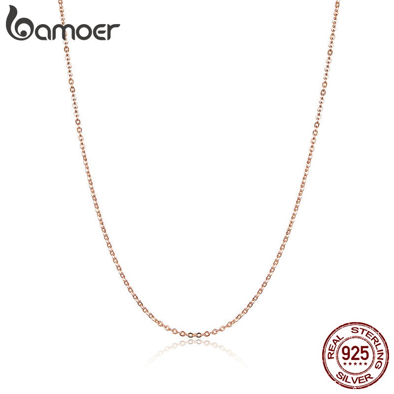 Bamoer Sterling Silver 925 Necklace Rose Gold Plated Fashion Jewelry For Wemen SCA014