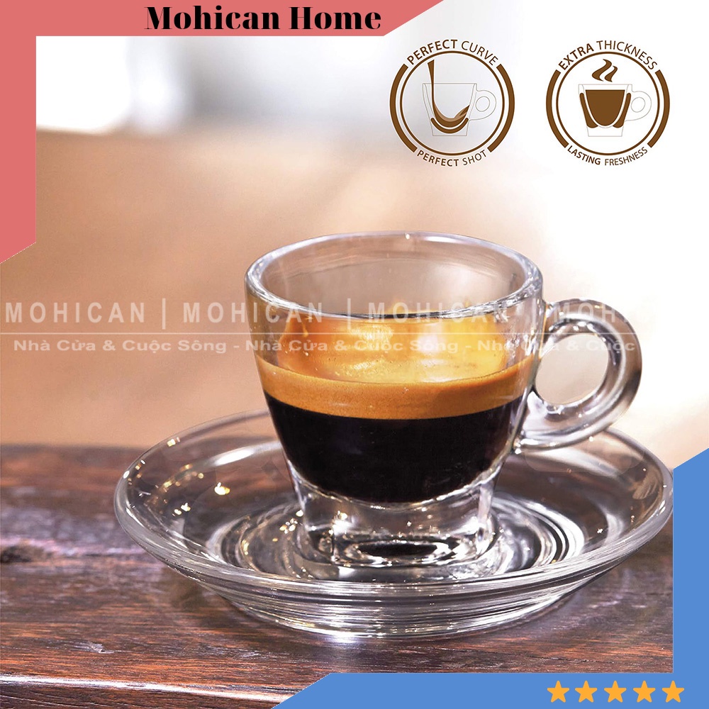 Ocean Cafe Espresso Cup 70ml, cute small Thai glass Cup for tea and ...