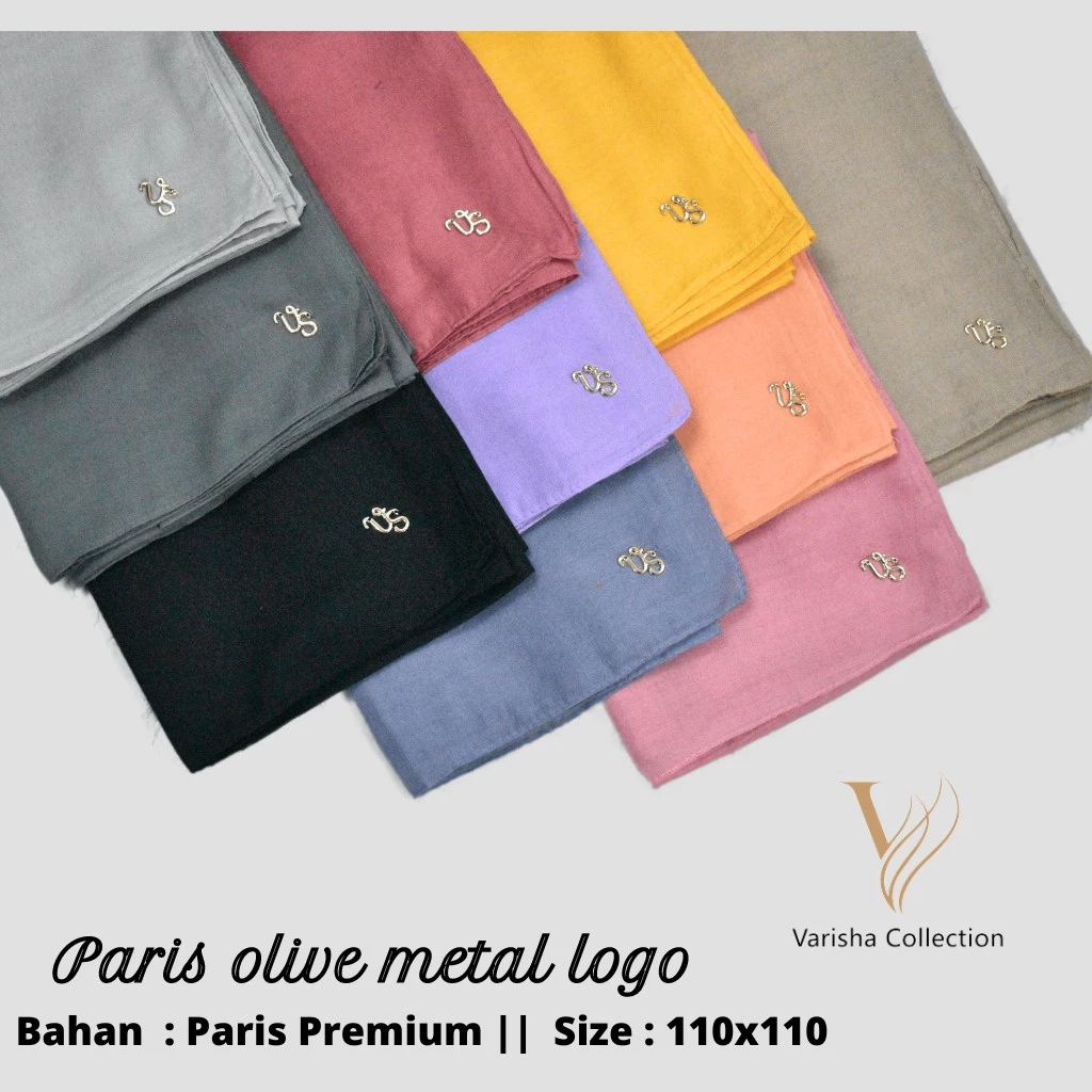 Hijab Segi Empat Paris Olive Original / Segi Empat Paris Olive Logo Metal / Hijab Segi 4 Paris Premium - Gambar 2