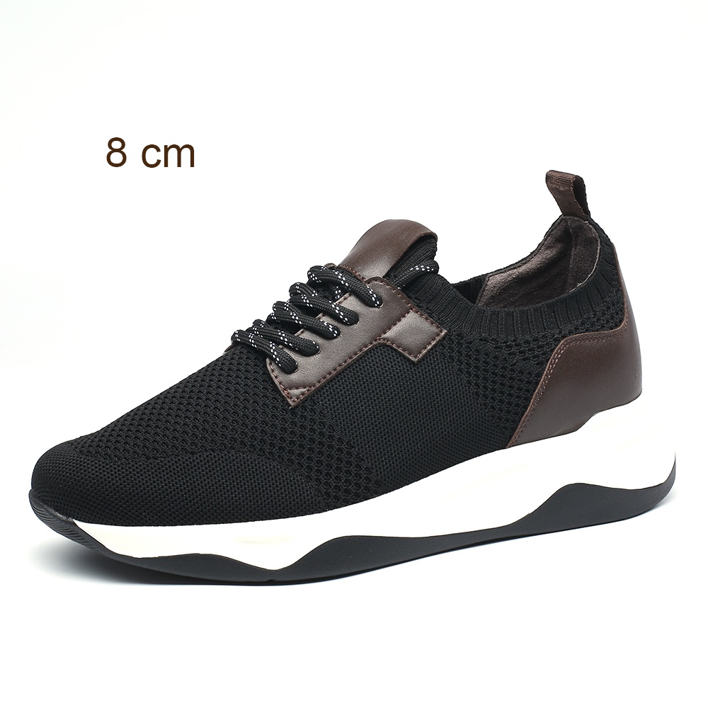 Walking Tall Premium Casual Sneakers Shoes Height Increase Shoes 7 cm with Rubber OutSole Black with Brown C139B0051D Shopee Singapore