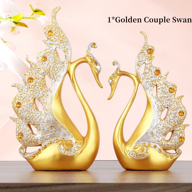Swan Home Decorations, Resin Ornaments, Crafts, European, Couples, Wedding Gifts, Business, Wine Cabinet Furnishings, High Quality Resin Material