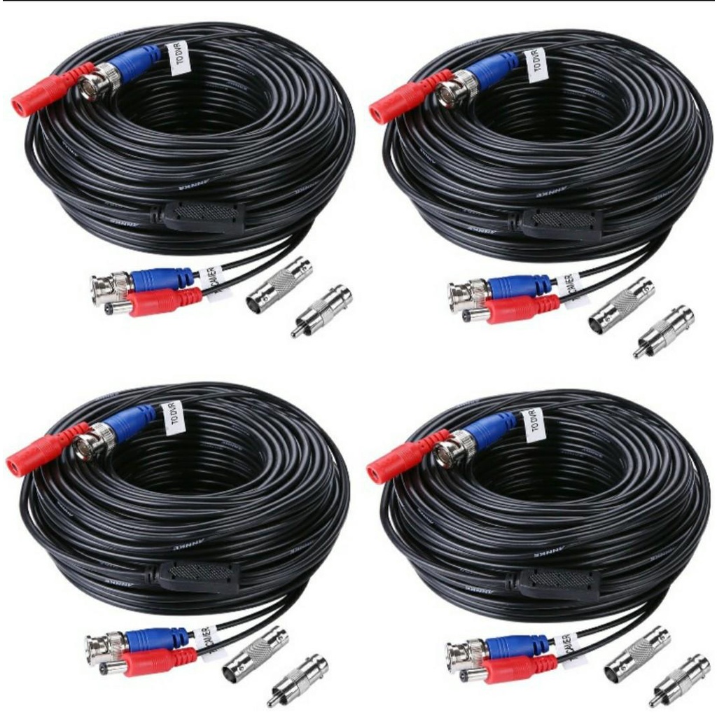 Sannce 100ft X 4 All In One Bnc Video Power Cable Security Camera Wire Cord For Cctv Dvr Camera 1981