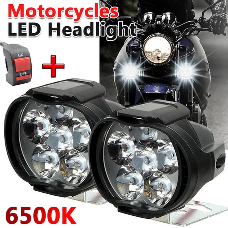 2Pcs 6 LED Motorcycles Headlight / Motorbike Working Spot Light / Super