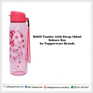 [Tupperware Brands] H2GO Tumbler Sakura Zen 750ml with strap | Botol ...