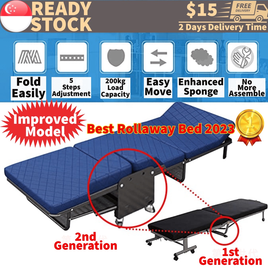 SG STOCK 2023 Improved Single, Compact, No Assembly Required, Folding