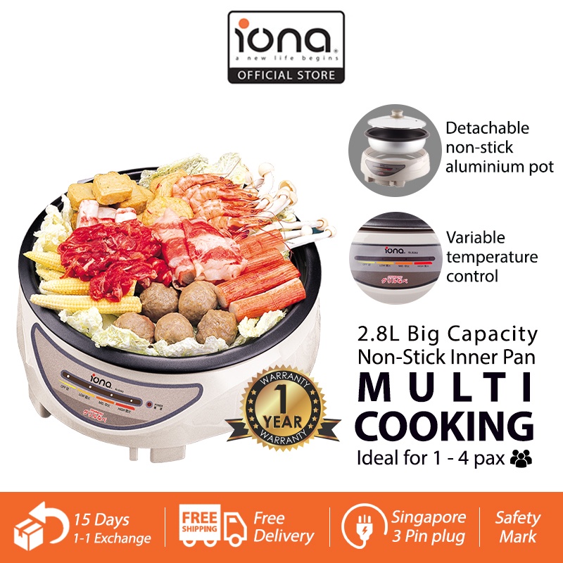IONA 2.8L Multi Function Cooker Steamboat Hotpot Induction Cooker