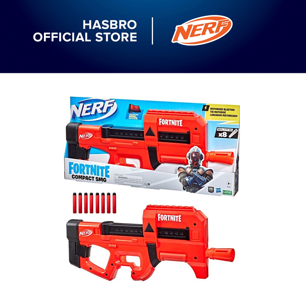 Nerf Fortnite Compact SMG Motorized Dart Blaster, Ultra Red Wrap, 8 ...