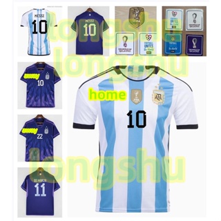 3 Star (S-4XL ) FIFA Player Version 2022/23 Argentina Home White & Blue  Thailand Soccer Jersey AAA in 2023