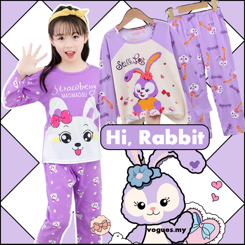 2pcs/Set Girls Pyjamas Cute Rabbit Kids Pyjamas Set Children Pajamas ...