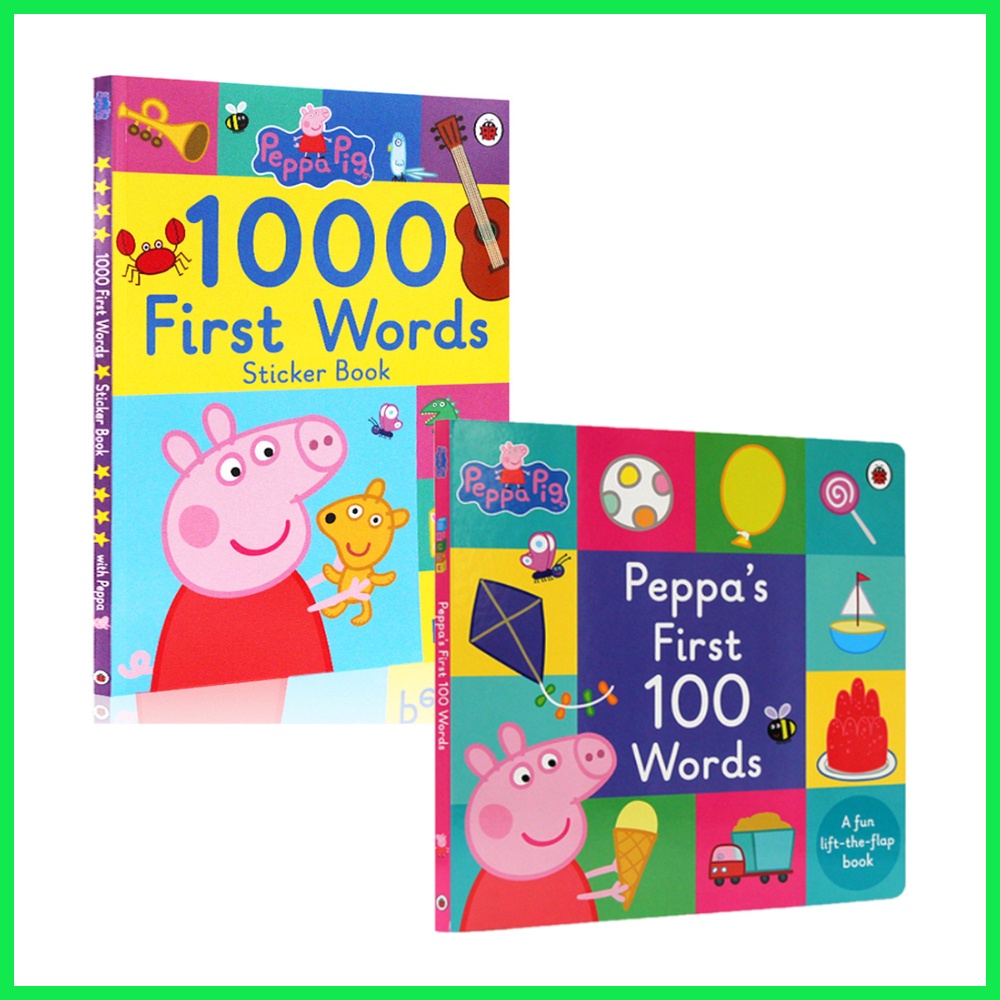 SG Stock】Peppa Pig 1000 first words sticker book /First 100 words 