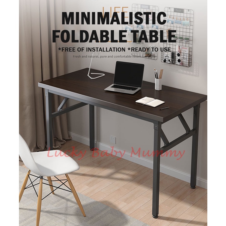 【Square Leg Round Corner】Free Installation Foldable table / Computer ...