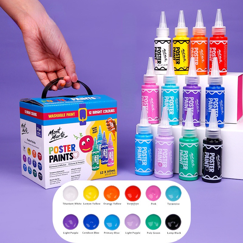 Mont Marte 60ML Finger Painting Set Children's Gouache Washable Paint