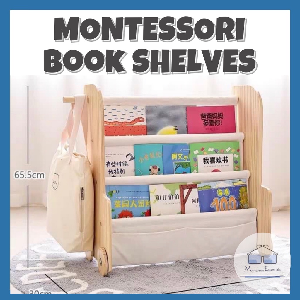 [SG STOCK] Montessori Book Shelf / Sling Book Shelf / Children Book Shelf Rack / Kids Storage