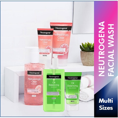 Neutrogena Face Wash Refreshingly Clear / Oil Balancing Facial Wash ...