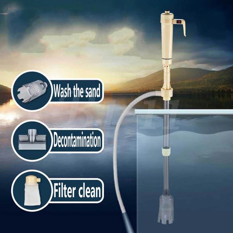 Aquarium Water Filter Cleaner 3 in 1 Battery electric Syphon Automatic