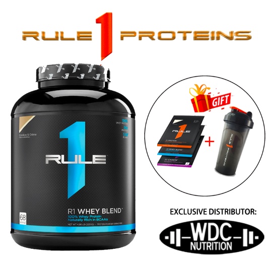 rule 1 whey protein blend isolate 5lbs (68 servings)-whey isolate, susu ...