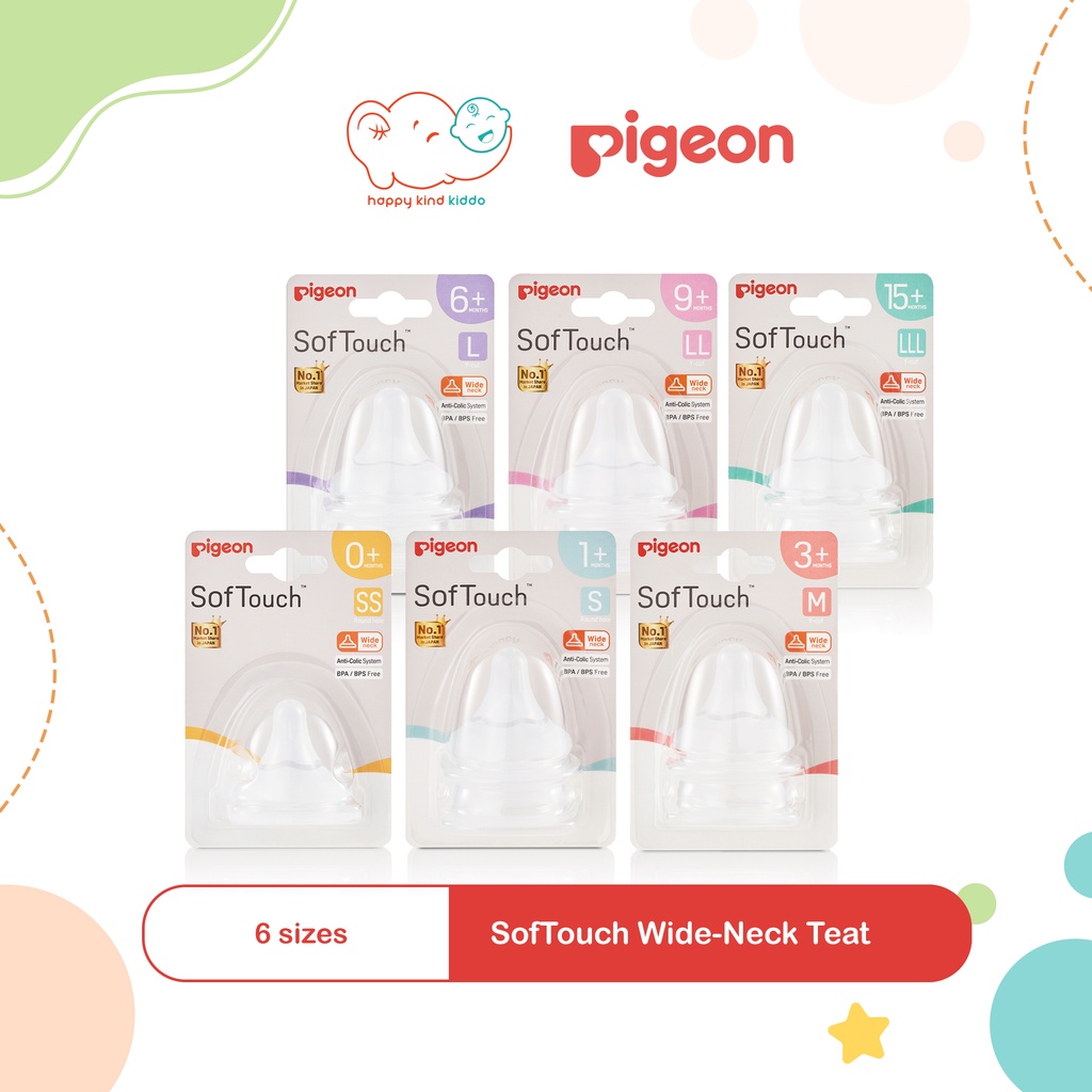 Pigeon SofTouch Wide-Neck Teat (2pcs) | Shopee Singapore